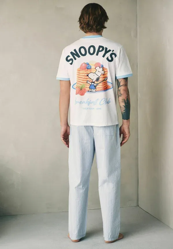 Пижамный комплект, хлопок, Regular fit snoopy breakfast graphic short sleeve set, Next, белый/синий — фото 4