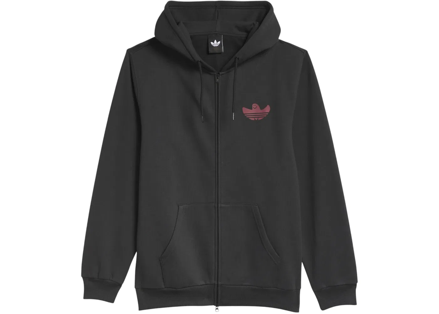 Мужское худи на молнии с принтом Adidas, Black Shadow Red