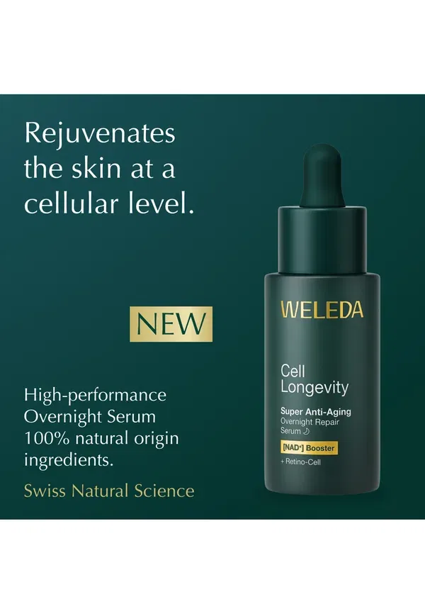 Сыворотка восстанавливающая Cell longevity super anti-aging overnight repair serum Weleda 20 мл — фото 3