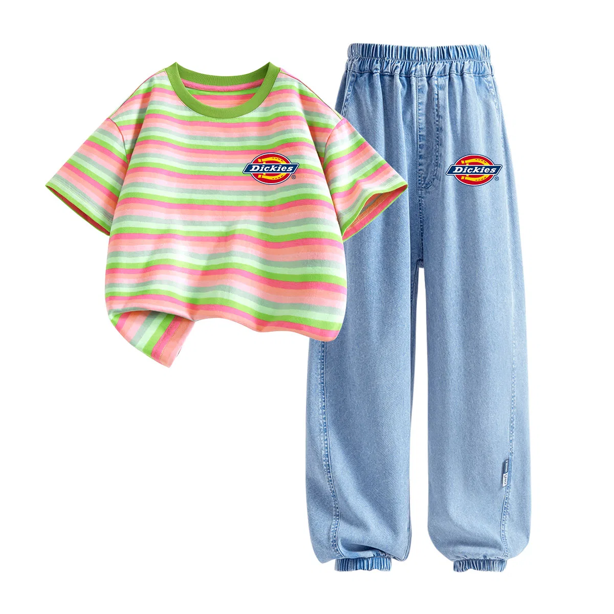 Детский спортивный комплект с круглым вырезом Dickies, Standard K Sweetheart Green/Standard K Denim Light Blue
