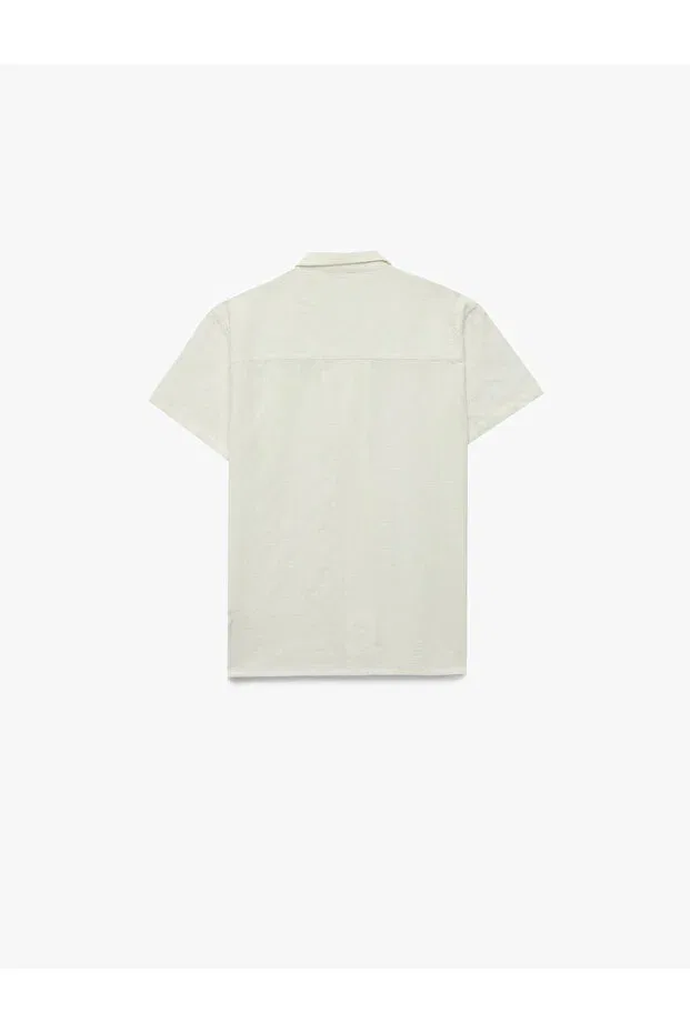 Детская рубашка с отложным воротником хлопковая Koton, Off White — фото 3