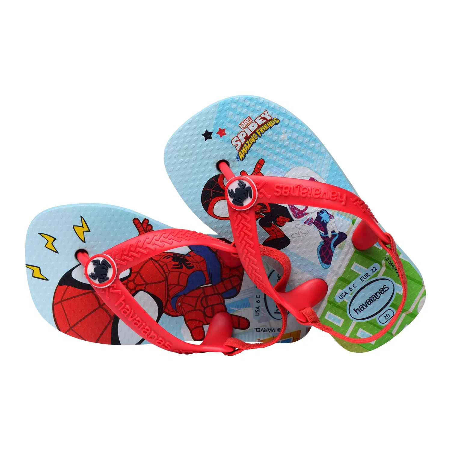 Шлепанцы детские с резинкой Baby Marvel Havaianas, синий — фото 3