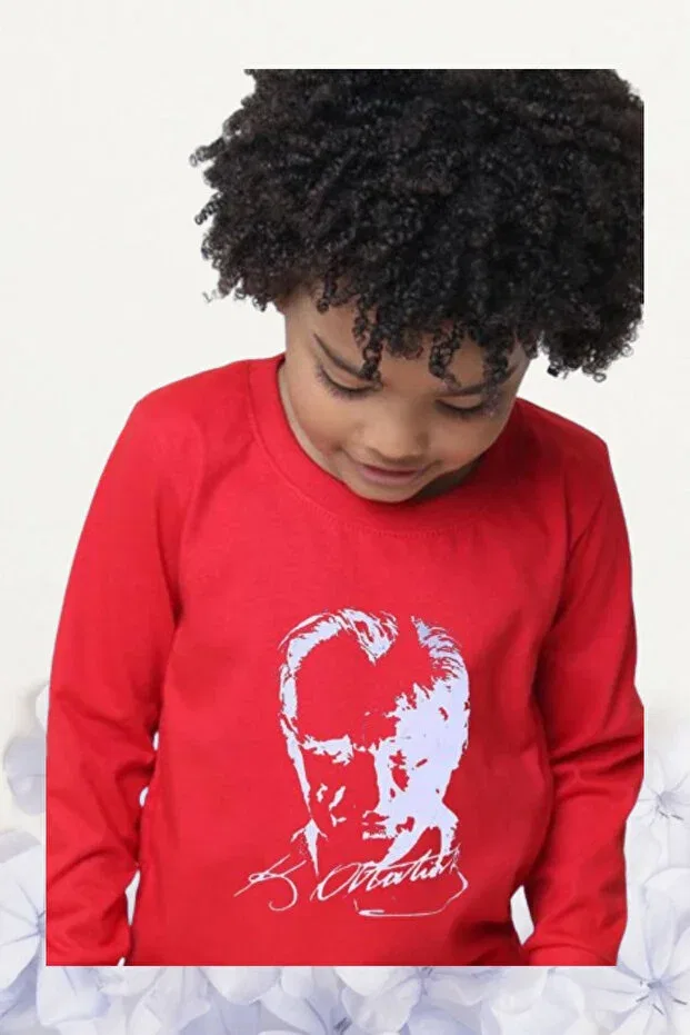 Детская футболка с принтом с длинным рукавом Girl boy child april 23 atatürk printed long sleeve show tshirt adult unisex Generic Brands, Red