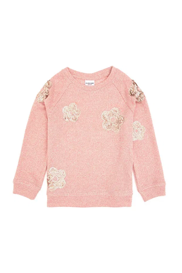 Детские свитшот для девочек с длинным рукавом U.S. Polo Assn., Light Pink — фото 4