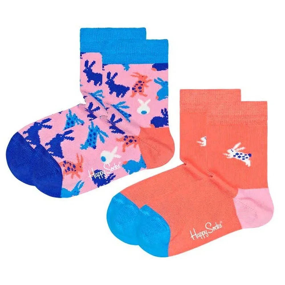 Комплект детских носков Bunny 2 пары Happy Socks, розовый