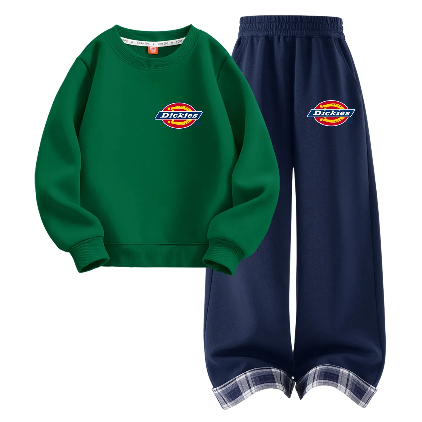 Детский комплект из двух свитшотов с принтом Dickies, Vintage Green/Navy Blue