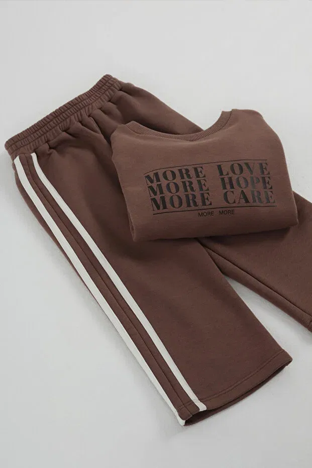 Детские спортивные штаны для мальчиков в полоску Mioma Kids, Brown — фото 4
