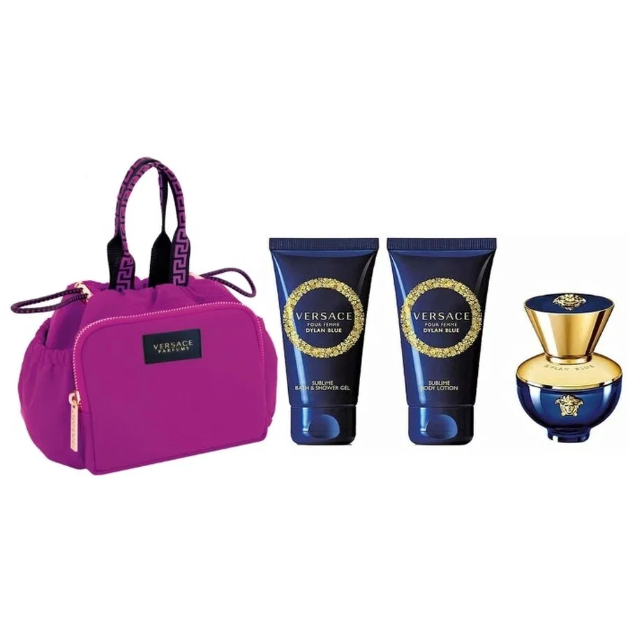 Парфюмерная вода Versace Dylan Blue Pour Femme, 100 мл, набор 4 предмета