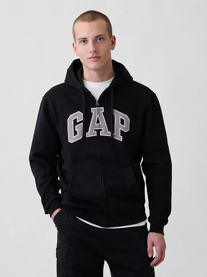 Женская свободная дуттая куртка с капюшоном GAP, Schwarz