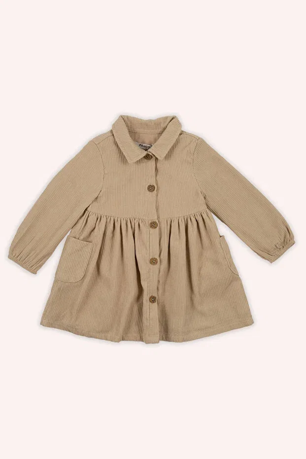 Детское платье для девочек с длинным рукавом Panço, Beige