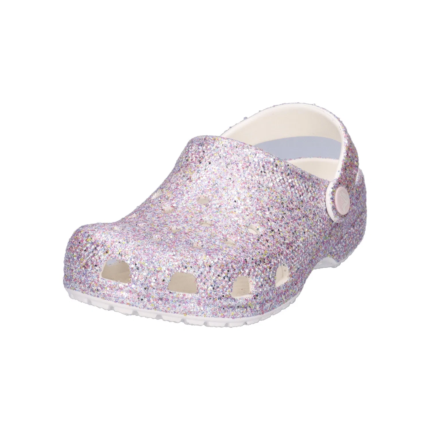 Детские сандалии-клог с блестками Classic Fantasy Glitter Clog Crocs, Rosa Weiss — фото 4