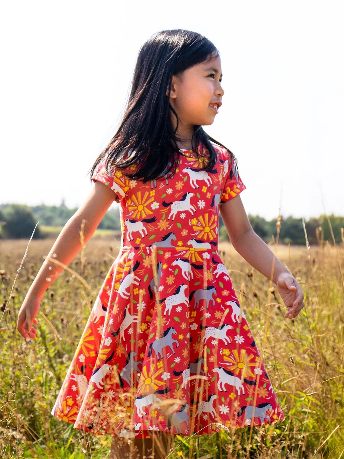 Платье с коротким рукавом Spring Skater Frugi, розовый
