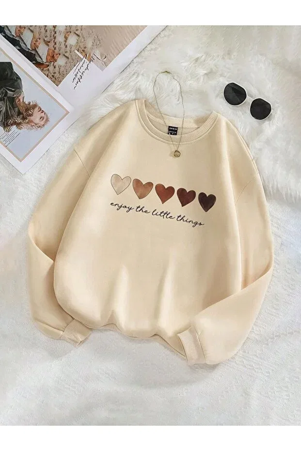 Детское худи для мальчиков с принтом Five Hearts Kids, Beige