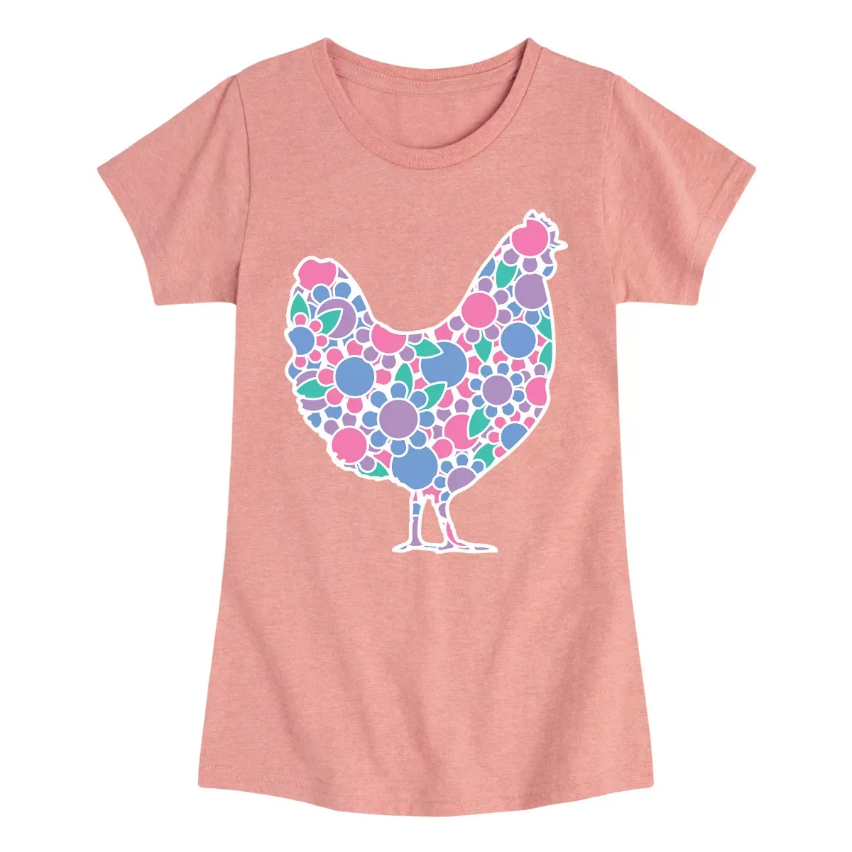 Детское платье из футера с принтом Floral Chicken Instant Message, Heather Navy