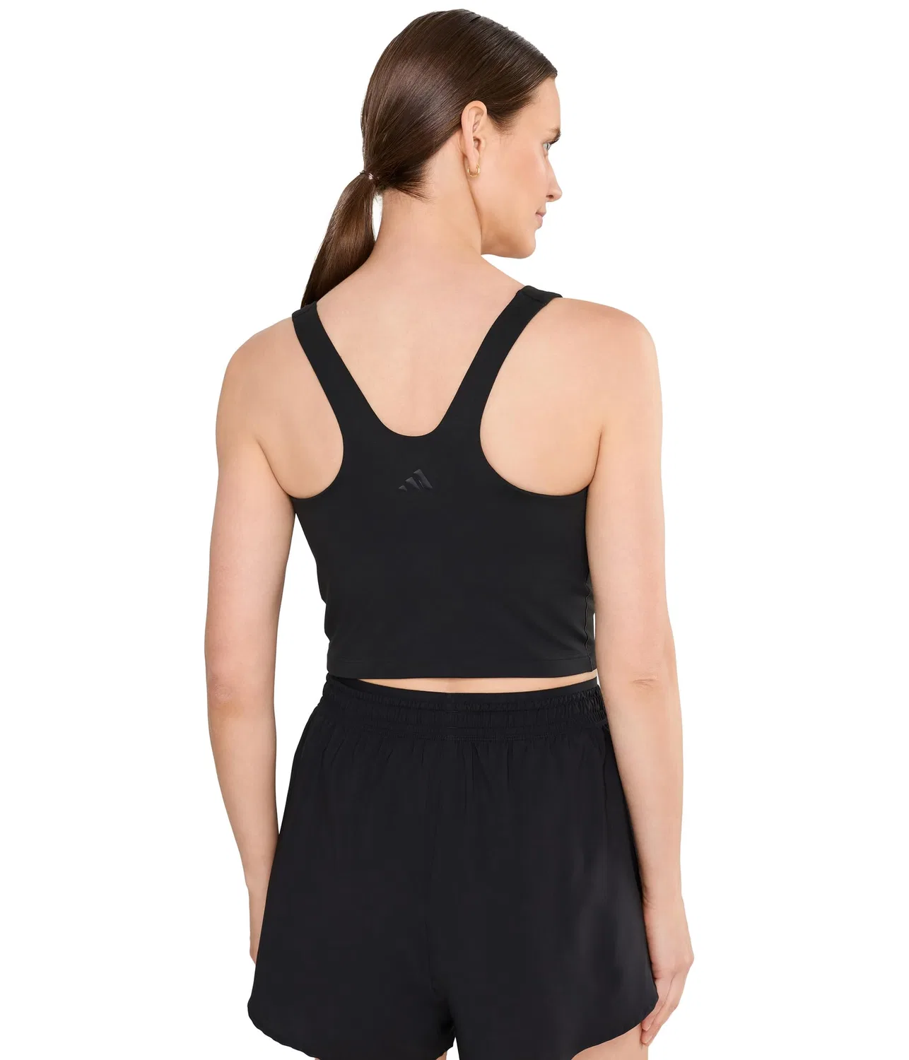 Тренировочный топ-бра с длинной посадкой и средней поддержкой All Me Medium-Support Long Line Training Bra Tank Top Adidas, Black — фото 4