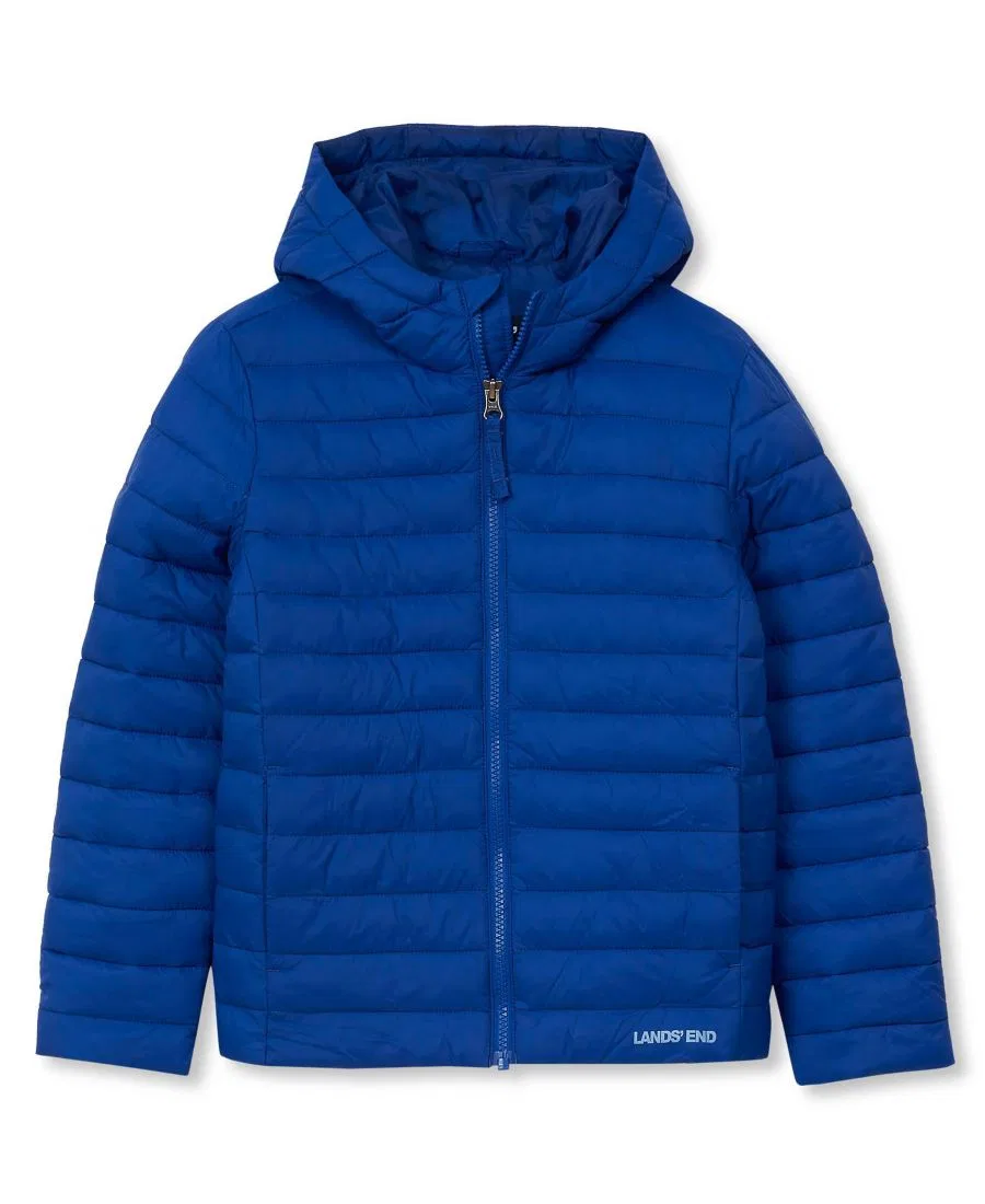 Детская куртка с капюшоном и утеплителем Husky FeatherFree Insulated Hooded Packable Jacket Lands' End, Royal Blue