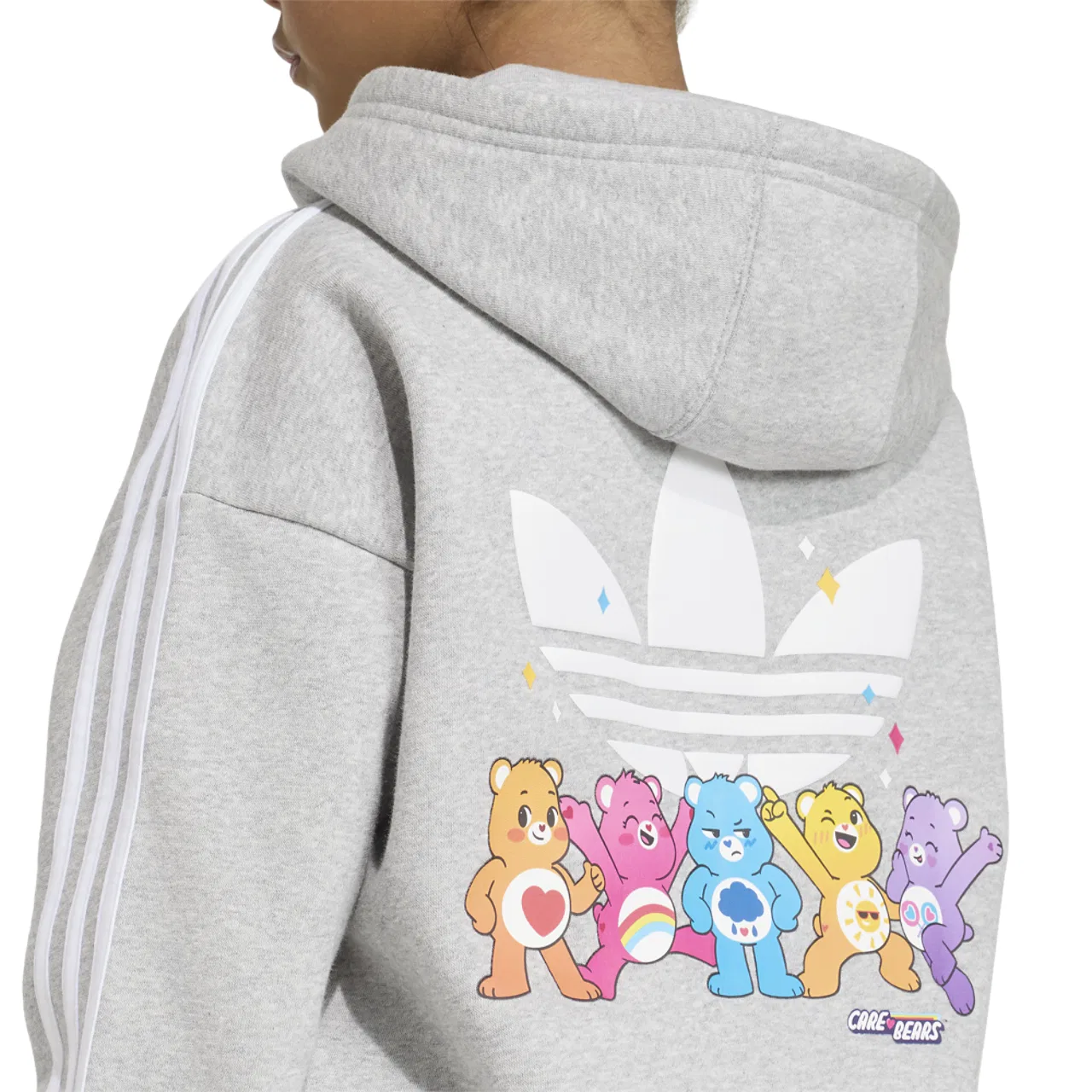 Детское худи оверсайз Care Bears Adidas Originals, цвет Medium Grey Heather — фото 3