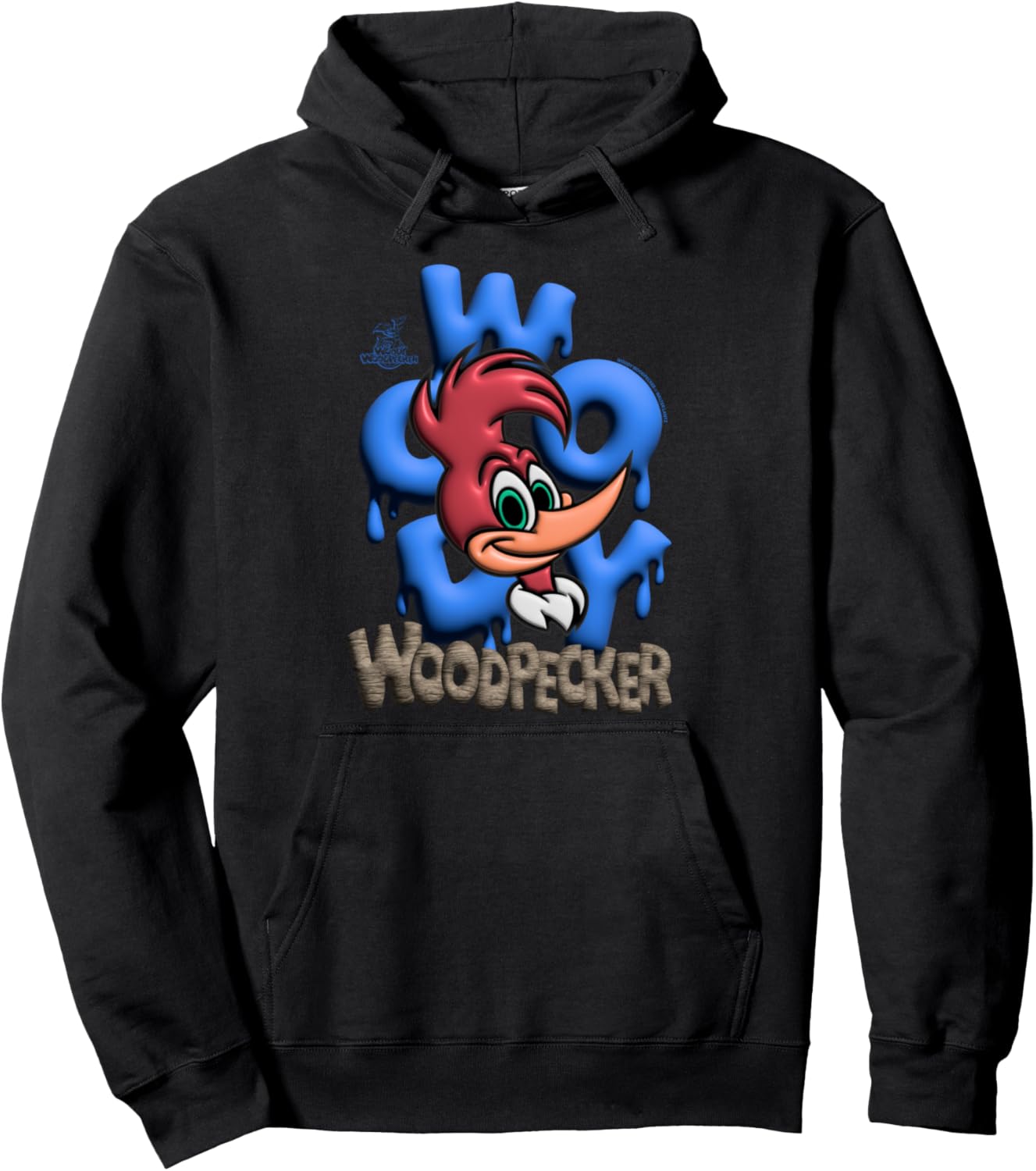

Худи в стиле поп-арт с синими граффити и изображением Дятла Вуди Woody Woodpecker