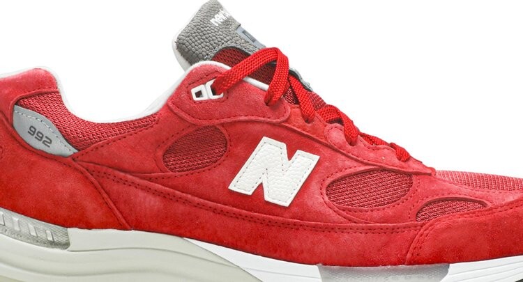 Кроссовки New Balance Kith x 992 Made in USA 'Kithmas Collection - Team Red', красный — фото 3