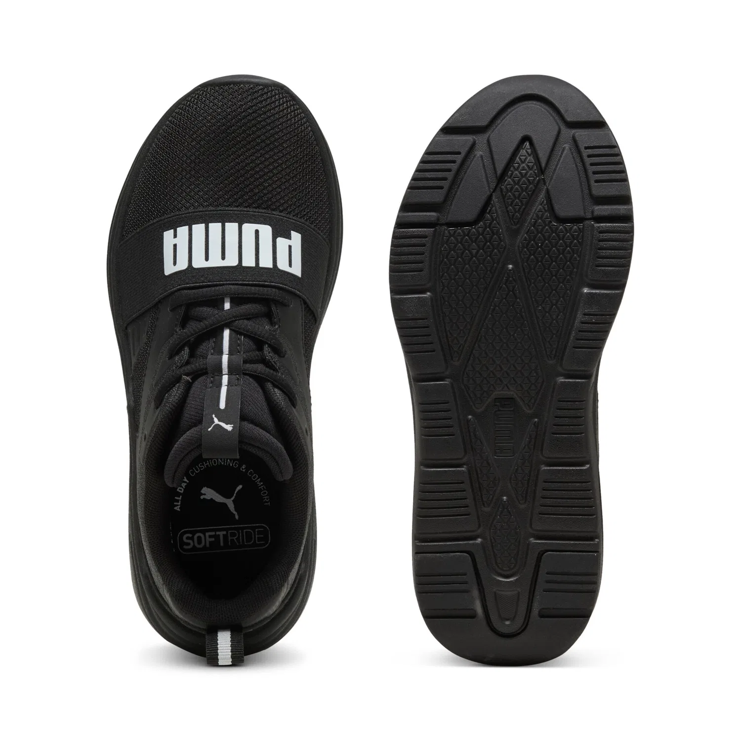 Детские кроссовки с мягкой амортизацией SOFTRIDE WIRED 2 JR PUMA, Black/White — фото 4