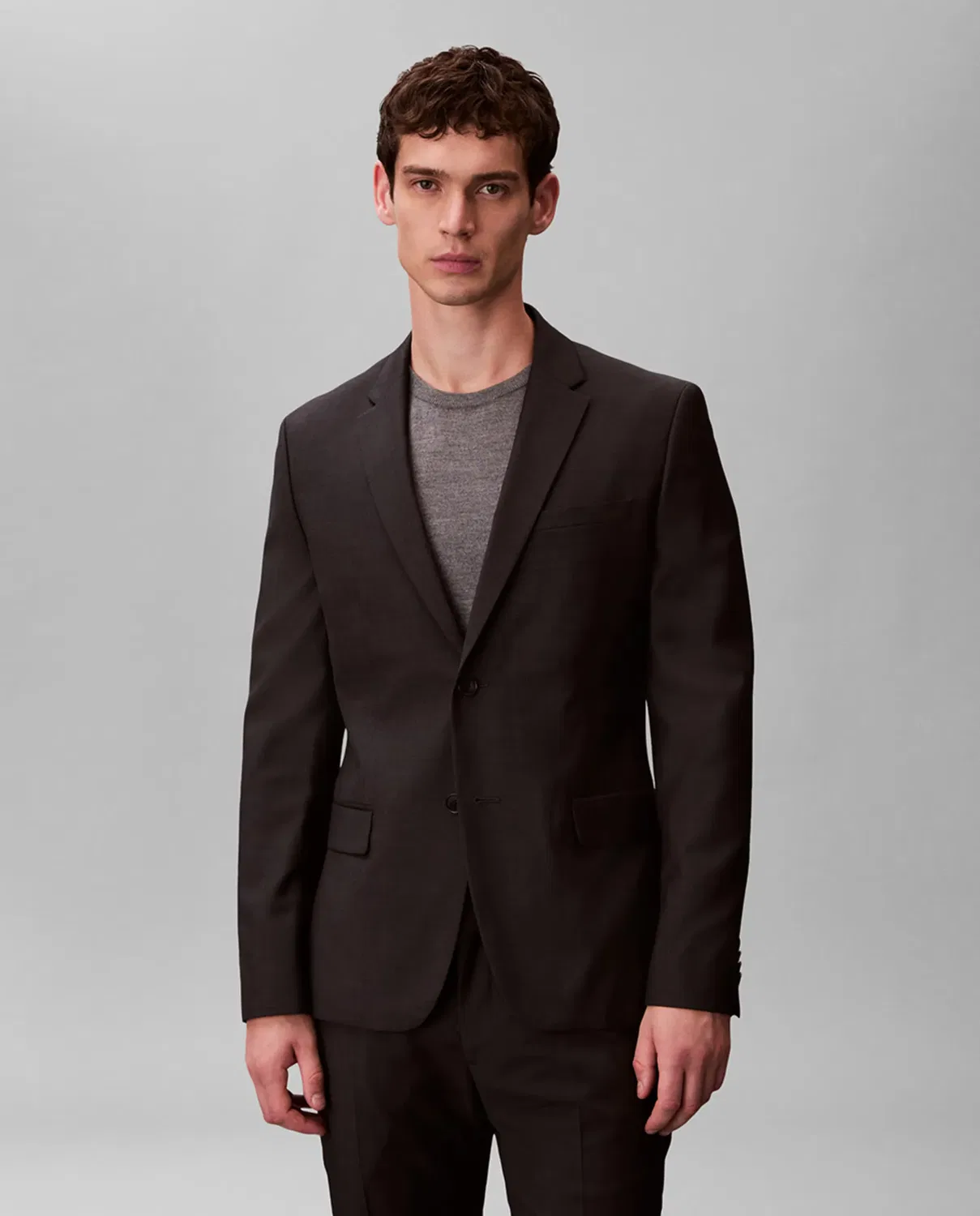 Мужской пиджак из микро-пунта Calvin Klein, Gris Oscuro