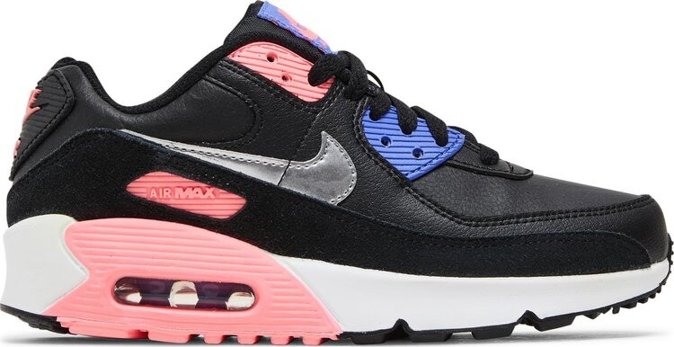 

Кроссовки Nike Air Max 90 Leather GS 'Black Sunset Pulse', черный