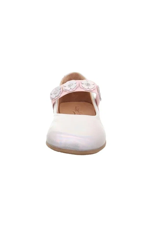Детские балетки для девочек с коротким каблуком Flair ballerina medium width girls' rubber band ballerina shoes 1-001020-2 (31-35) Superfit, Gümüş Deri — фото 4