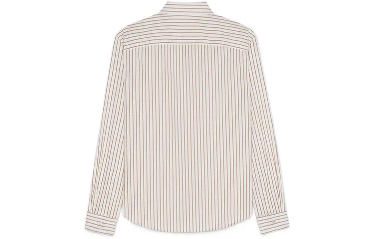 Мужская рубашка с длинным рукавом в полоску SAINT LAURENT, Caramel Ivory — фото 3