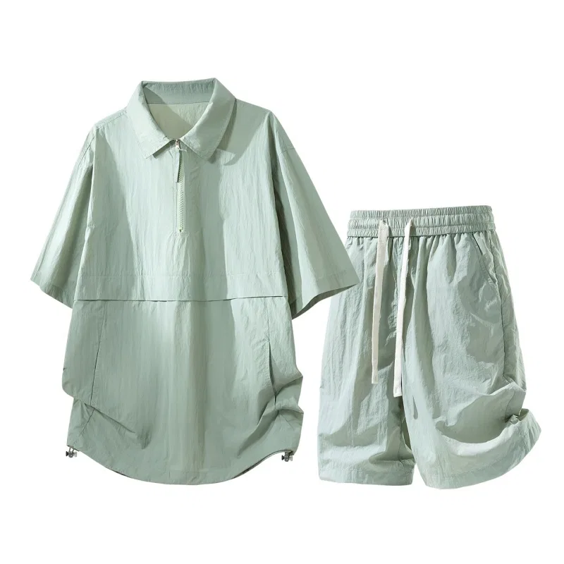 Детский комплект спортивной одежды с лацканом Casual Sportswear Sugarfunk, Pea Green