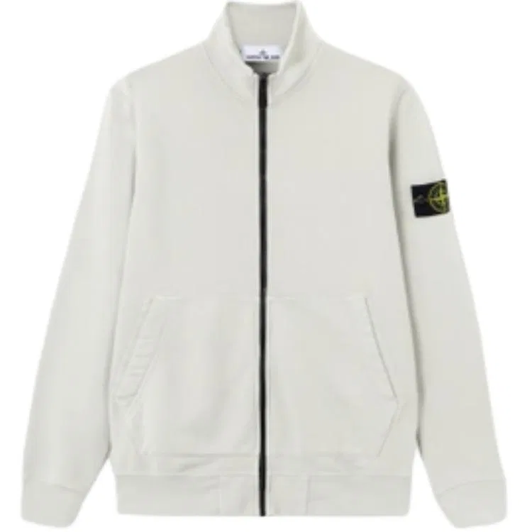 Мужской свитшот с высокой горловиной и молнией Pearl Gray STONE ISLAND