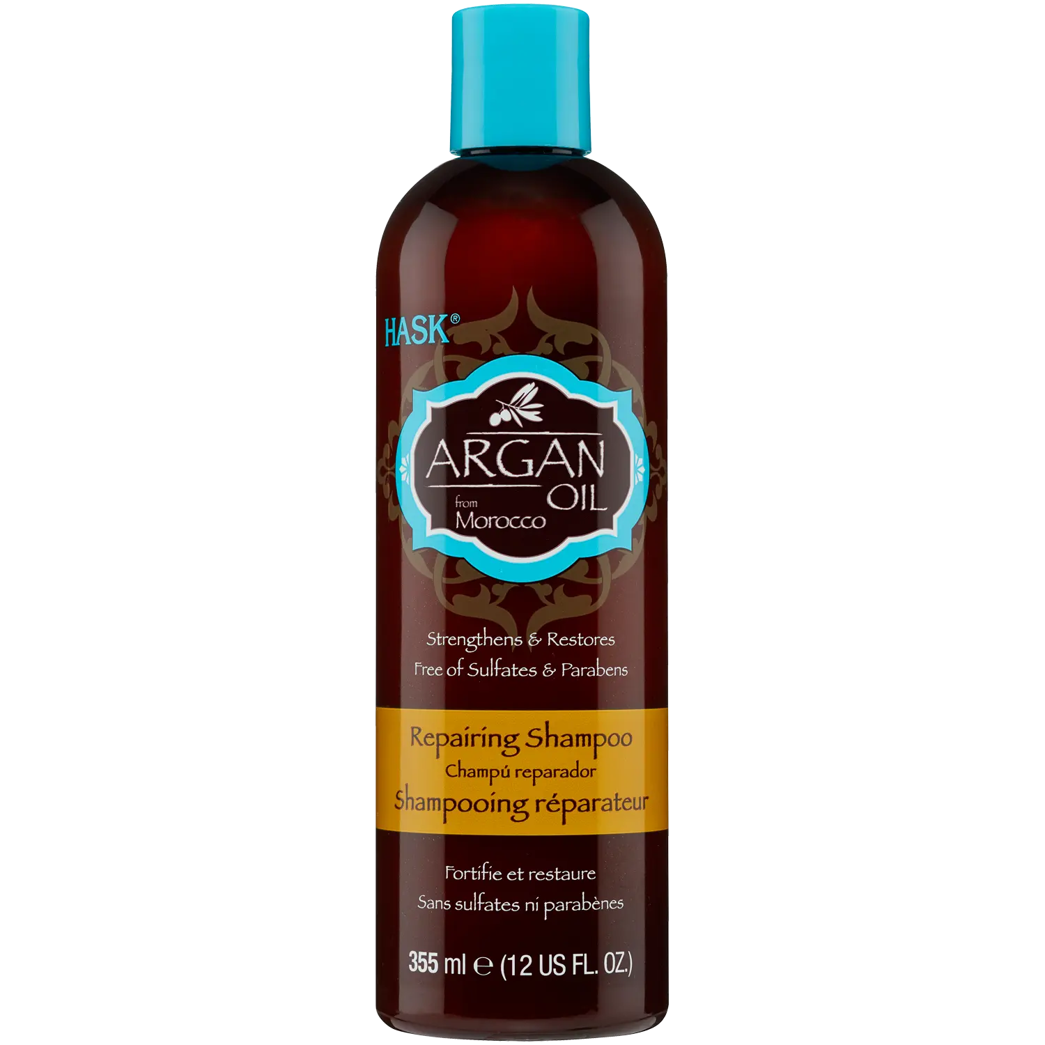 

Hask Argan Oil Morocco увлажняющий и разглаживающий шампунь для сухих и поврежденных волос, 355 мл