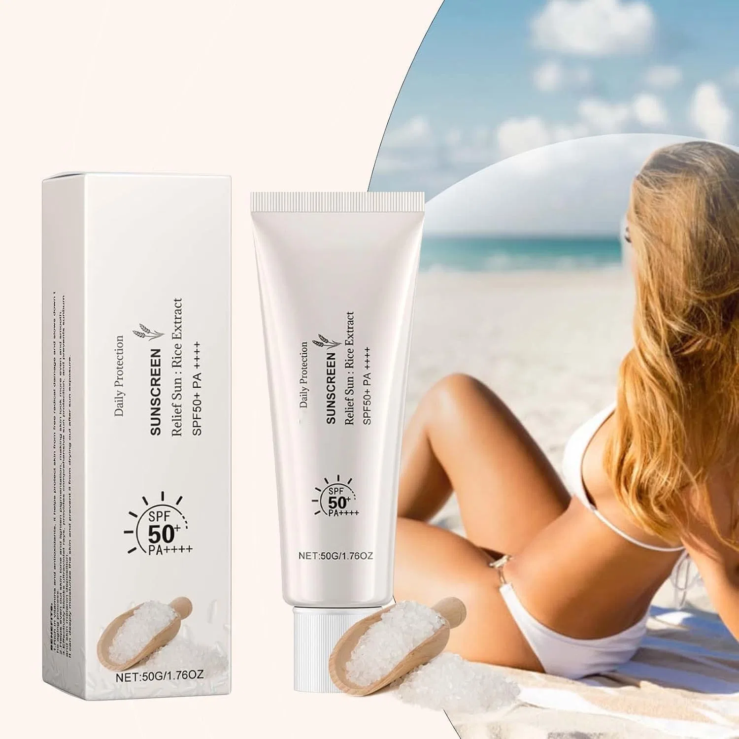 Солнцезащитный крем SPF50, 50 мл, бежевый Generisch — фото 2