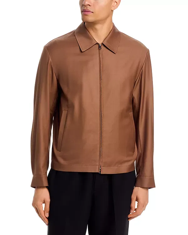 Мужская куртка с воротником-стойкой Boss x Beckham Wing, Medium Brown — фото 3