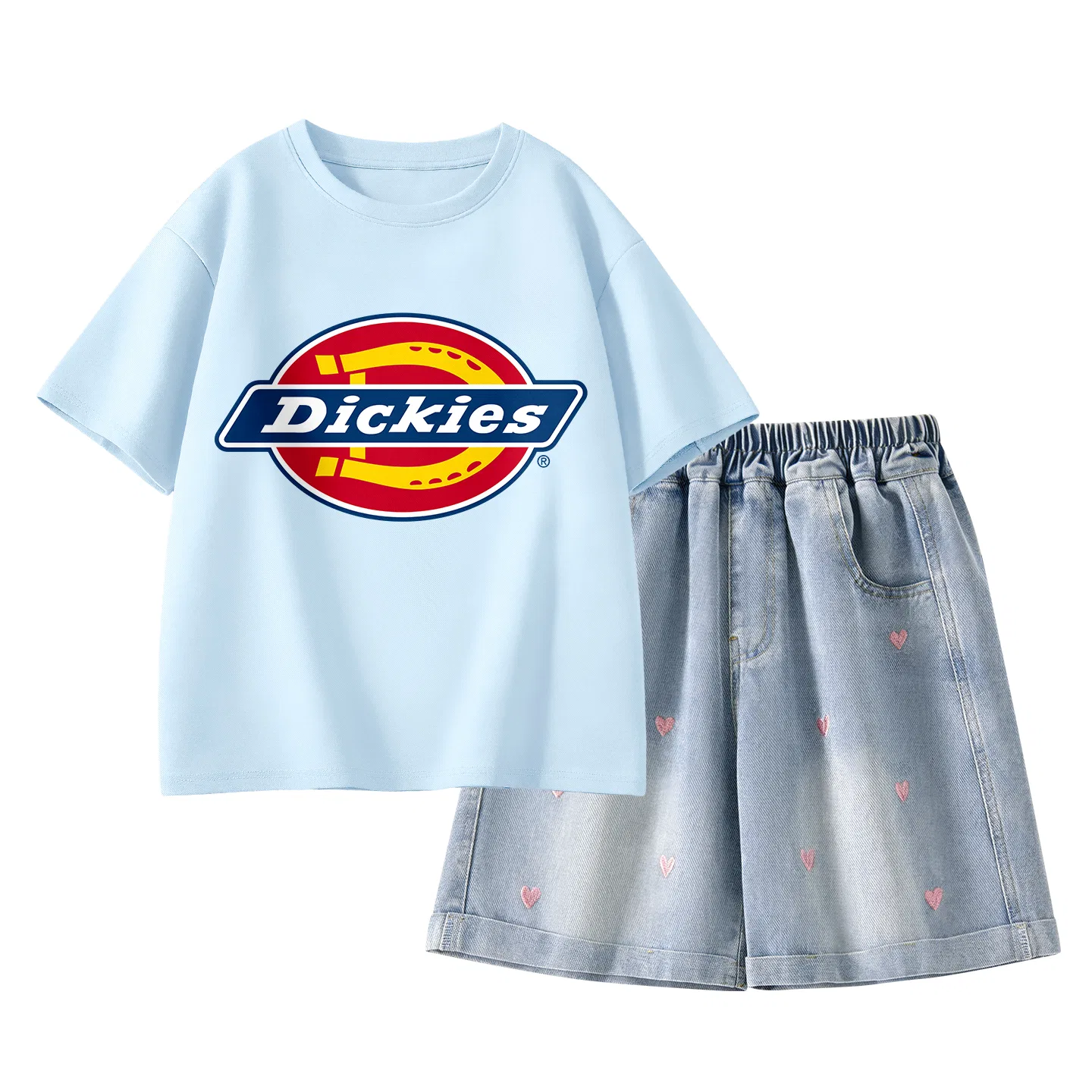 Детский спортивный комплект с круглым вырезом Dickies, Standard Sky Blue/Solid Color Denim Blue
