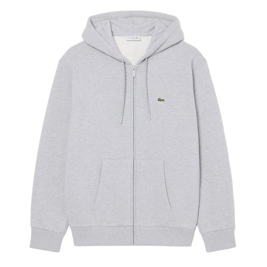 Толстовка на молнии LACOSTE светло-серого цвета
