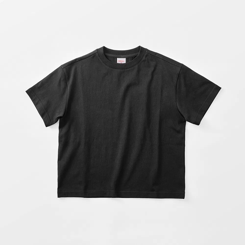 Детская хлопковая футболка с коротким рукавом, модель Solid Crop T-Shirt TAKEASY KIDS, Black