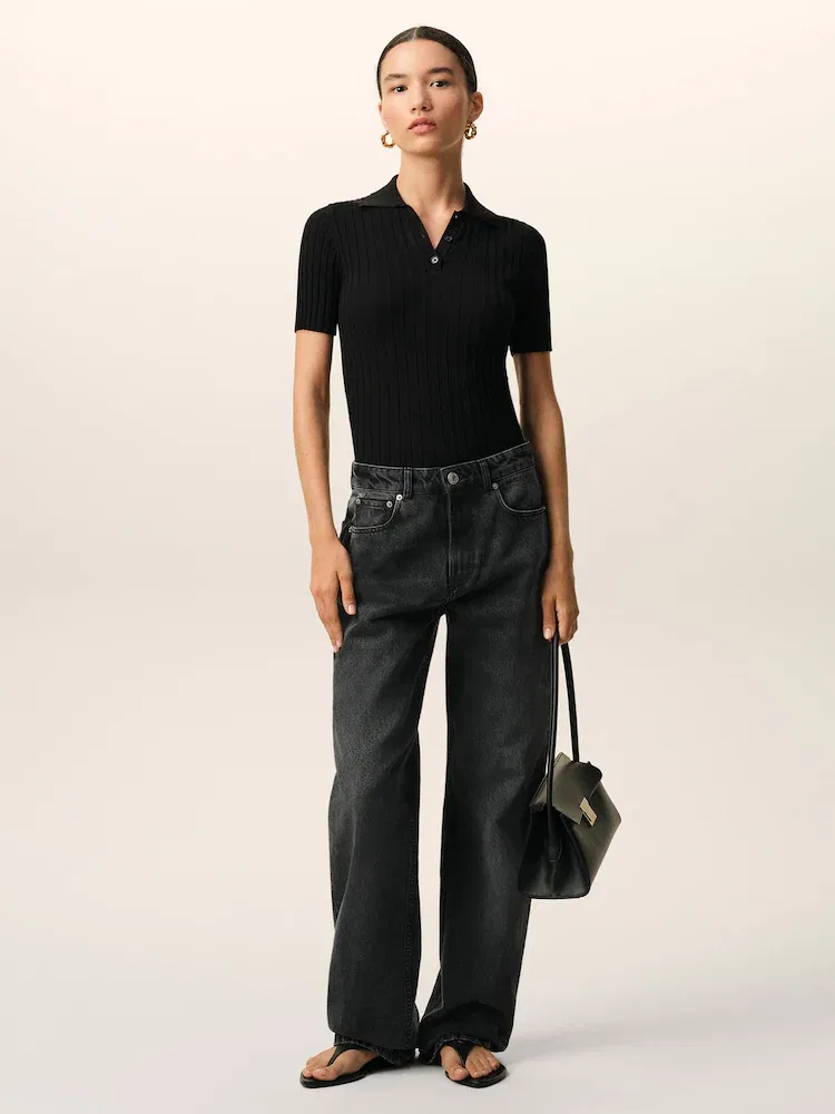 Джинсы свободного кроя, Noir Used AMI PARIS, Black