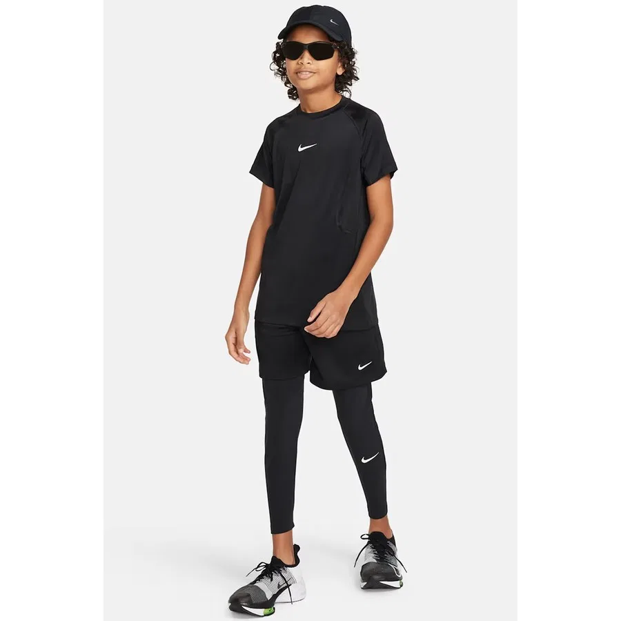 Тренировочные леггинсы Nike Pro Dri-FIT для мальчиков, Черный — фото 4