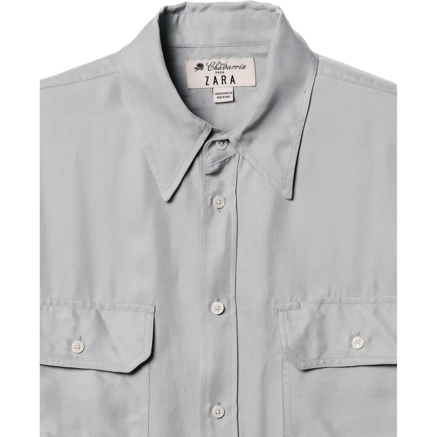 Мужская рубашка с длинным рукавом x Willy Chavarria SS26, ZARA, Faded Blue — фото 4