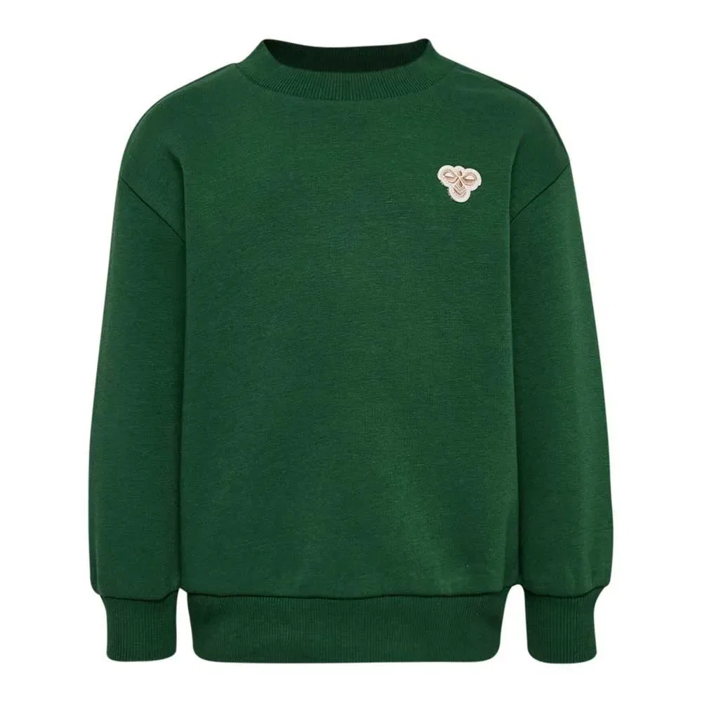 Детский свитшот для девочек с принтом пчелы Mini Loose Bee Hummel, Green — фото 3