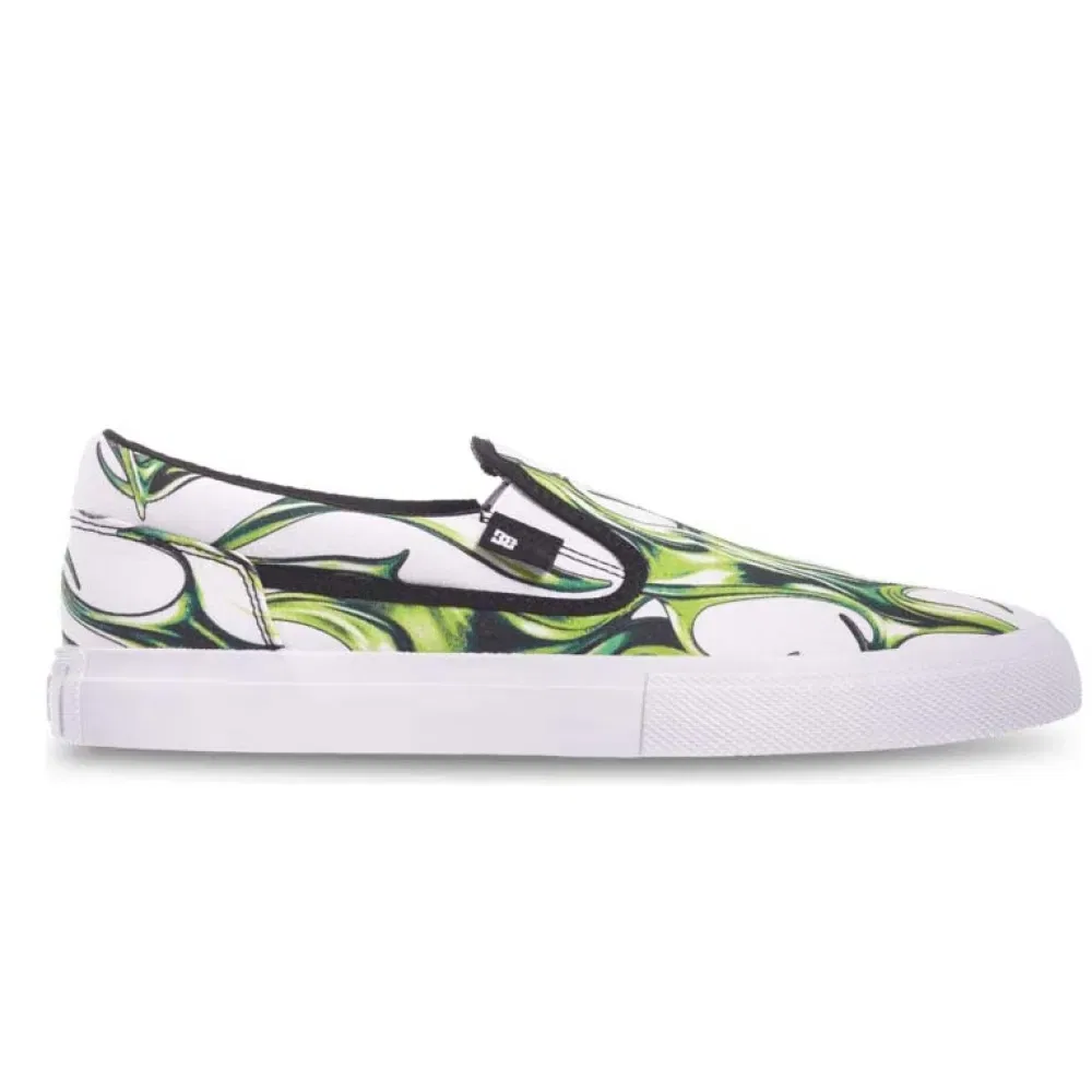 Детские кроссовки для мальчиков без шнуровки Manual Slip Dc shoes, White