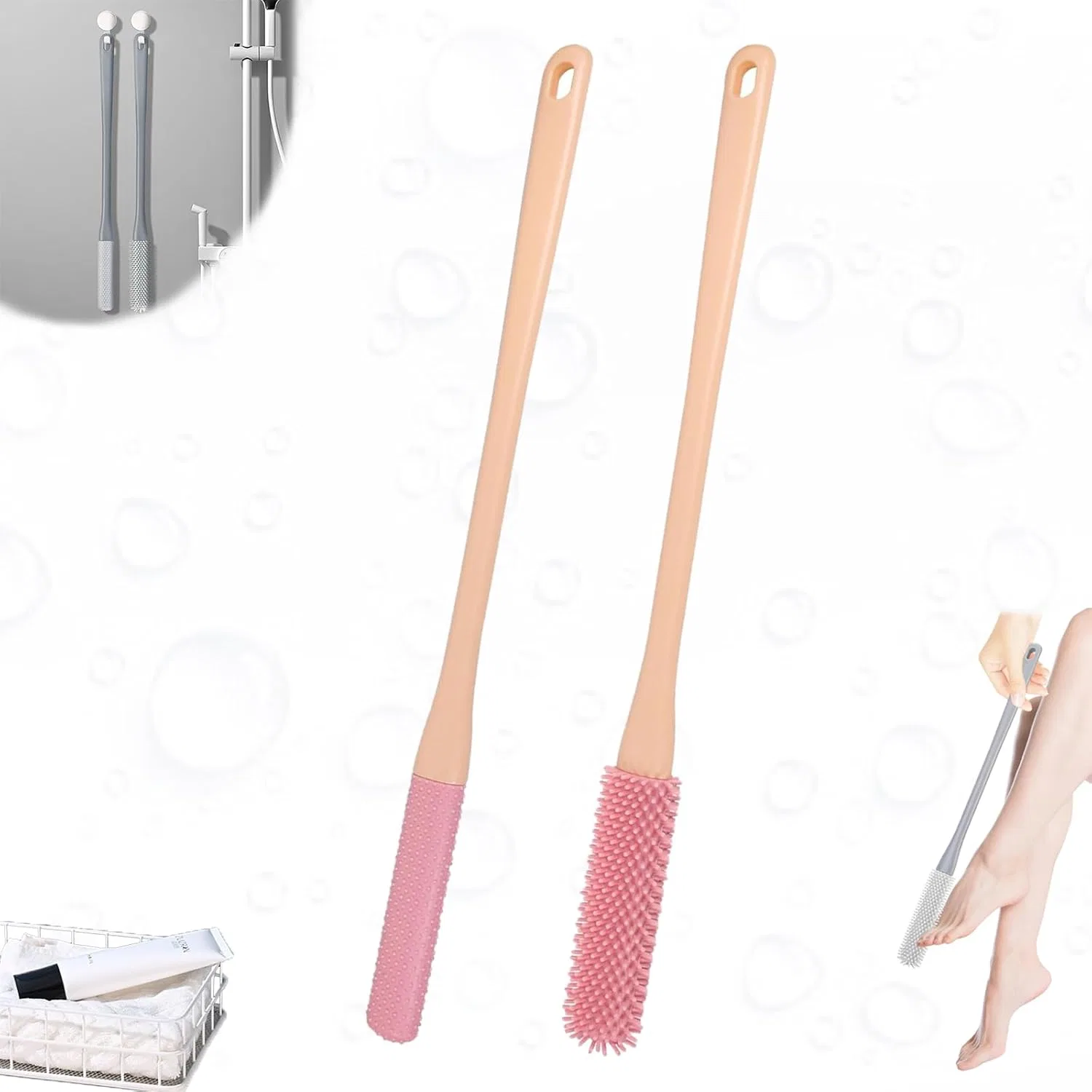 Щетка для чистки межпальцевых промежутков Eevhrqw, 2 шт, 40 см, Pink