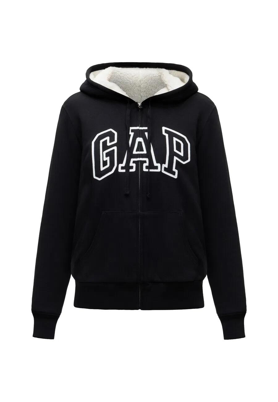 Худи на молнии GAP 'V-FRANCHISE HERITAGE' черного цвета