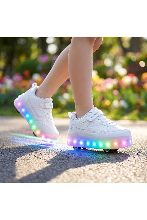 Детские кроссовки для мальчиков с подсветкой Rocky, Glowwhite — фото 2