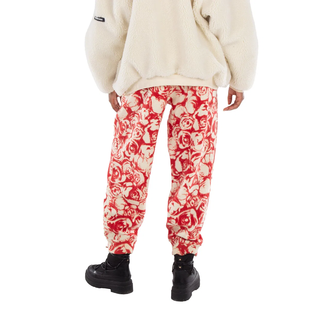 Женские спортивные брюки с принтом All Over Rose Print Wool Jogging Pants Burberry, Pillar Ip Pattern — фото 3