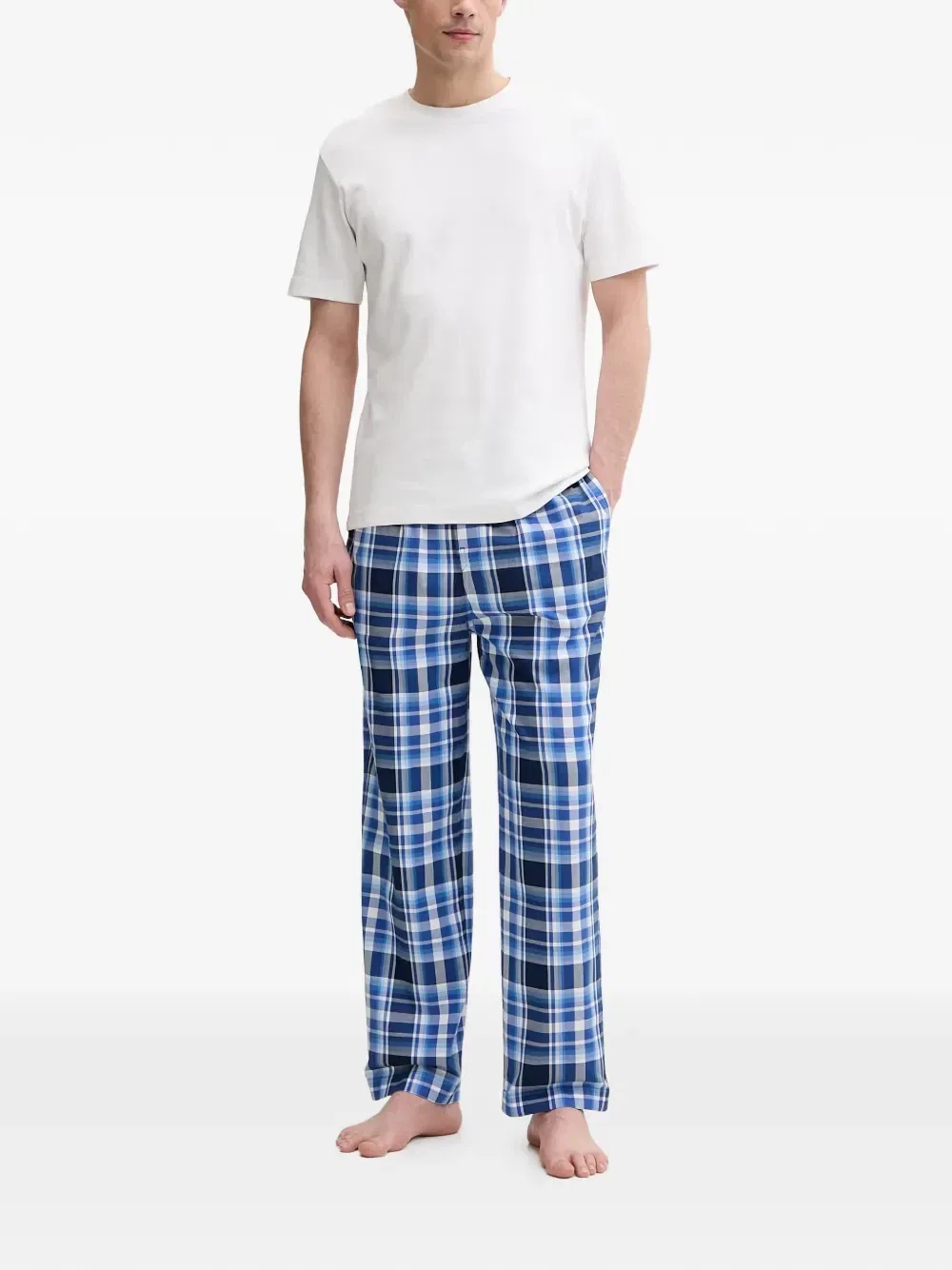 Пижамные штаны в клетку на кулиске Polo Ralph Lauren, синий — фото 2