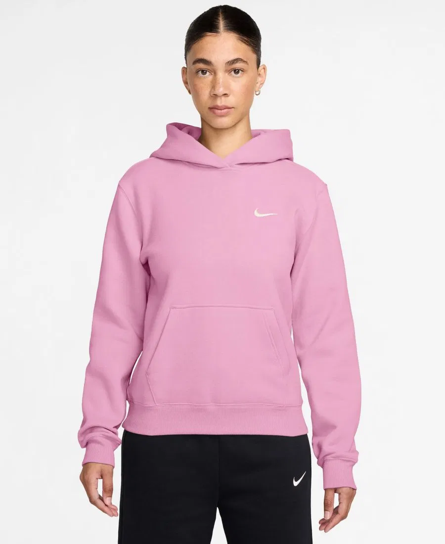 Женский худи-пуловер Studio Fleece средней плотности Nike, Pink Rise/Sail