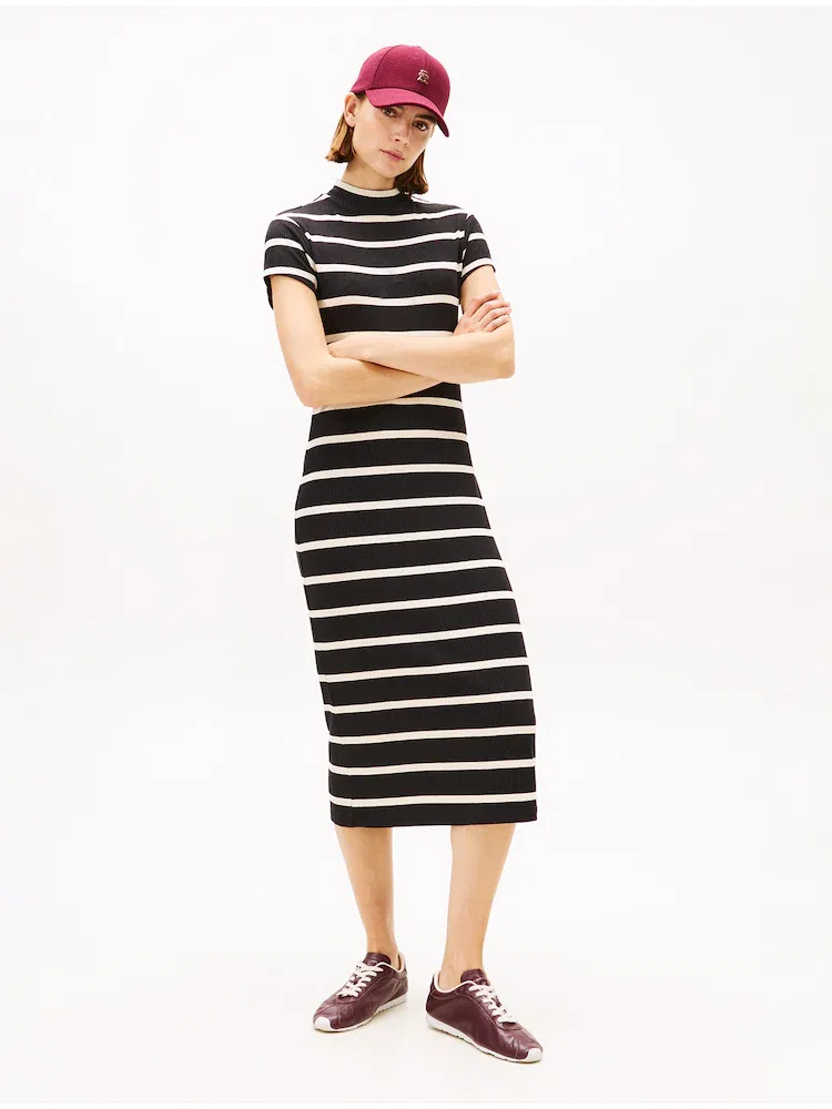 Платье поло с полоской TOMMY HILFIGER, Black