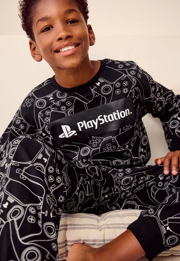Пижамный костюм с принтом Single long leg sleeve - regular fit set Next White Playstation, белый — фото 4