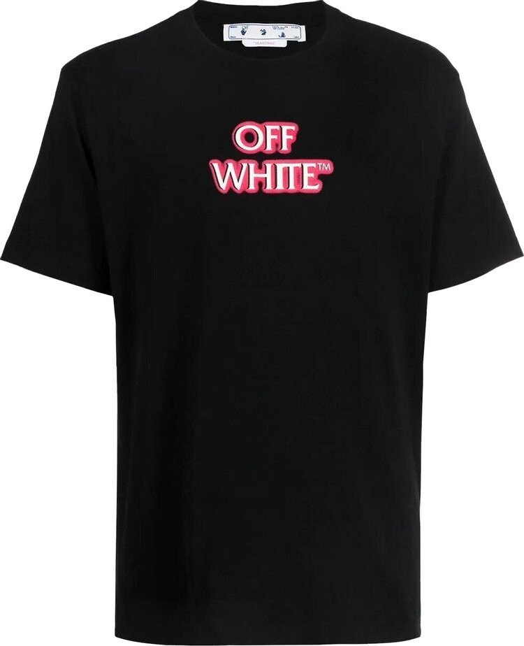 

Футболка Off-White Emotion Neon Slim Short-Sleeve Tee 'Black/Pink', черный